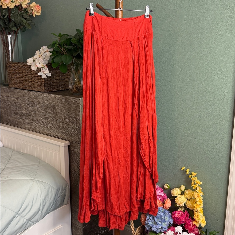 FREE PEOPLE Red Maxi Skirt
